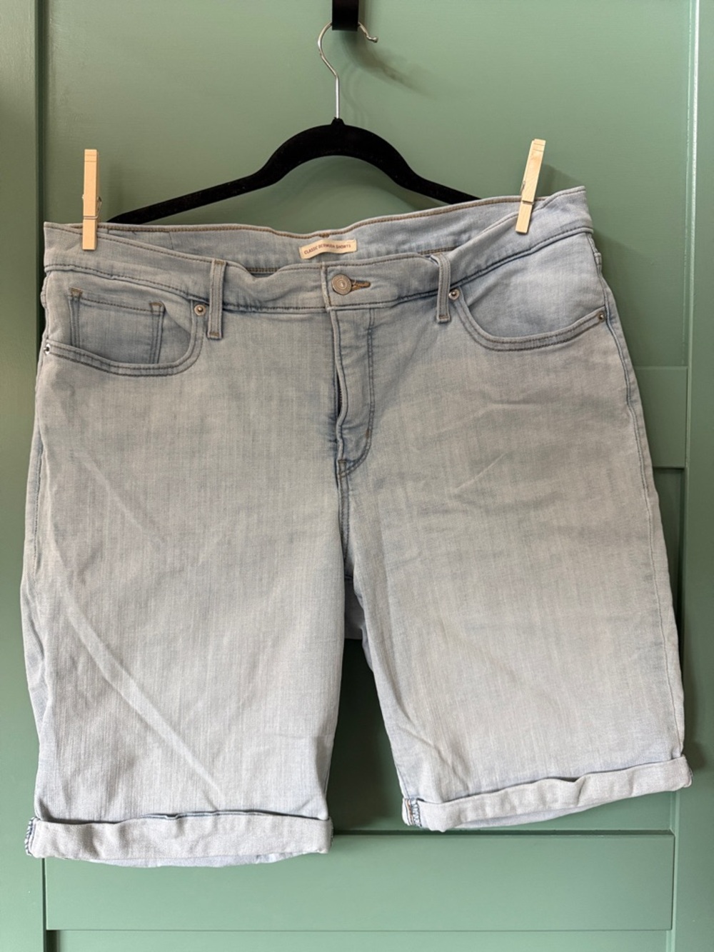 Levi’s Light Wash Denim Bermuda Shorts - Women's Light Blue Shorts